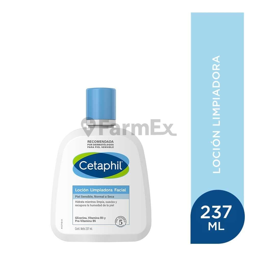 Cetaphil Loción Limpiadora Facial "Piel Sensible, Normal a Seca" x 237 mL Farmex-VidaTres-Persistente